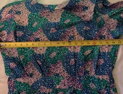 Designer Norah Noh VTG Silk Women Dress Sz 8P Impressionist Blue Green Chic Midi