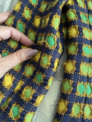 Vtg 90s PRADA Classic Tweed Textured Check Blazer Jacket Virgin Wool 40 Colorful