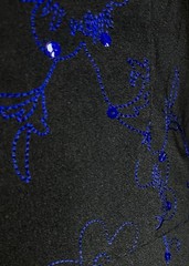Black Formal Dress Embroidery & Sequin Pattern W/Tulle Slip SIZE M