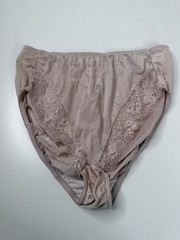 Vintage Maidenform Hi-Leg Panites Sz 7 mauve Nylon Lace Brief NWOT sexy