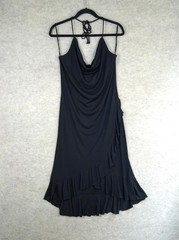 Vintage 90s La Belle Cowl Neck Halter Dress Sz XL Ruffle Romantic Party