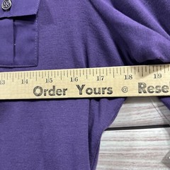 NOS VTG Karen Scott womens M polo tunic purple Cassis pockets Roll Tab Sleev Y2K