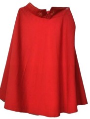 Vintage Soviet red skirt with embroidery 1970s USSR Ukraine