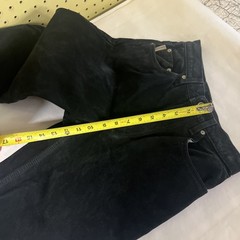 Vintage Skotts Suede Black Washable Suede Pants Tapered Leg Mens 26×30