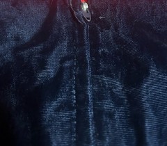 Vtg Ann Taylor Navy Blue Velvet Dress 90s Scalloped Whimsical Rayon Cocktail 4