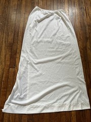 Vintage Sears Maxi Slip Skirt White Ivory Size Medium Nylon Slit