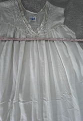 Katz vintage long night gown S-M ivory sheer flowy full gathered body laced yoke