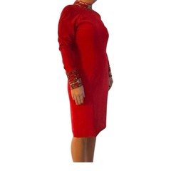 Vintage Niteline Elegant Red Dress with Beaded Accents
