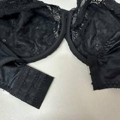 Vtg Olga Lacy Textures Bra 34DD Full Figure Underwire Lace Black #33580 NEW