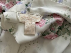 ‘INNERMOST’ 2 PC POLY SHORT GOWN+PEIGNOIR SZ XS MADE FOR SEARS FLORAL ON IVORY