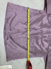 Vtg 80s Rich Affordables Secretary Blouse Lavender Pussy Bow Puff Sleeve Poly 10