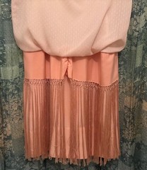 Vintage 1920’s Fringed Apricot Flapper Dress S/M. Remade Bodice Excellent