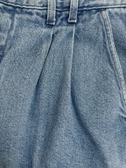 Vintage 80s Dockers Women’s High Waist Blue Denim Mom Jean Shorts Petite Size 12