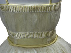 Vtg 50s Sz S Prom Dress Cupcake Yellow Satin 2 Layers White Net Tulle Dance Time