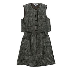 Vintage The Limited Tweed Wool Skirt and Vest Menswear style Made in USA Small