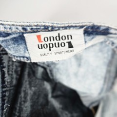 RARE VINTAGE 80s Convertible 3 IN 1 Zip Off RUFFLE LONDON LONDON Acid Wash SKIRT