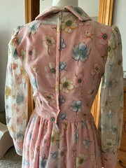 70s Dress Vintage Long Sleeve Pretty in Pink CUSTOM Made dress 1 of a kind!