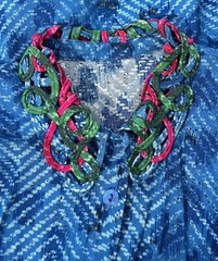 Howard Wolf of Dallas Button Up Shirt Blue with Pink Green Blue Collar Size 6