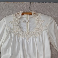 JCPenney Fashions Vintage Wedding Dress Train Long Sleeve Blouson Union Tag Sz10