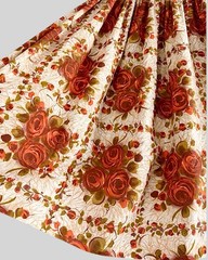 1950s 1960s Rose Print Cotton Sundress Floral Novelty Roses Bouquet Pinup Dress