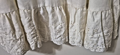 Vintage 70s You Babes White Cotton Skirt / Slip With Eyelet Ruffle size L