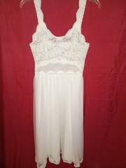 1960s Shadowline White Lace Nightgown Lingerie