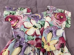 Vintage LANZ Ladies Dress Size 14 Floral Print 100% Cotton