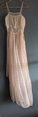1930s Floor Length Nightgown Sheer Lingerie 2-Piece Pale Peach Size Small