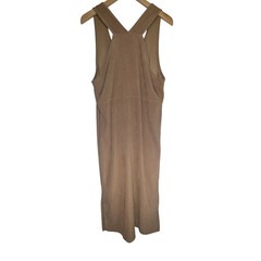 Nina Piccalino Vintage Faux Suede Giraffe Embroidered Jumper Dress Tan Size 10