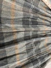 Liz Claiborne Vintage Gray Brown Plaid Wool Pleated Skirt Regular 6 8