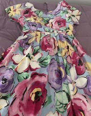 Vintage LANZ Ladies Dress Size 14 Floral Print 100% Cotton