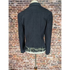 Vintage Black Faux Suede Fringe Jacket Ladies Women’s Sz 4 Small Western Hippie