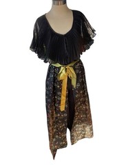 Vintage 60/70’s ALFRED SHAHEEN ART DECO CAPE Blouse w pants 8 hand paint stamped