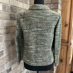 60s 70s VTG Ricano Knits Green Tweed Confetti Jacket Orange Trim Size S/M #2D8