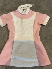 Vintage Snowhite Milwaukee Nurse Top dress Uniform Pink/White