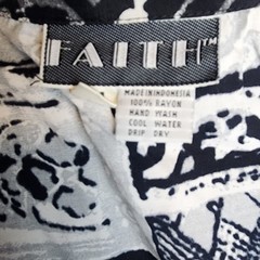 Faith Vintage Black White Abstract Beaded Peplum Maxi Dress Shawl Collar M