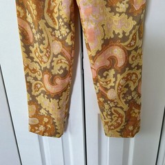 VTG Sportempos Flat Front Side Zip Straight Leg Floral&Paisley Print Pant XXS/XS