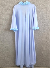 Vintage 1960’s Gossard Artemis Peignoir Robe Size Small Blue Ruffle Collar