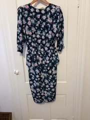 American Vintage 1980s John Richard Floral Dress Size 7/8 Made In USA