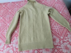 Vntg Ballantyne of peebles beige Cashmere Turtleneck cableknit Sweater 102cm-40