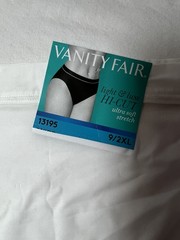 Vintage Extra Soft Vanity Fair Light & Luxe Hi-Cut 9/2XL Sheer White Panty NWT