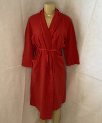 Vintage Hanae Mori Formfit Japan Robe Lightweight 80s Red Pockets One Size Retro