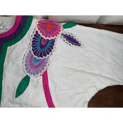 Diseños Delfis Telas Tlaquepaque Jalisco Vintage Mexico Embroidered Top Small