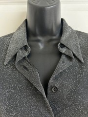 NWT Vintage Bebe Moda 90s Y2K Bebe Moda Silver Lurex Metallic Shirt Small Glam