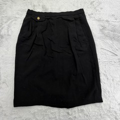 Vintage Burberrys Skirt Suit Womens 10/12 Black 100% Wool Knit 2 Piece Blazer