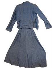 Vintage Miss Ashlee Three Piece Denim Dress Jacket Belt Sweater Size 6