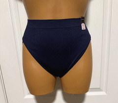 VTG Y2K JC PENNY AMBRIELLE BLUE W/ LACE BOOTY HI-WAIST HI-CUT PANTIES SZ XL-8