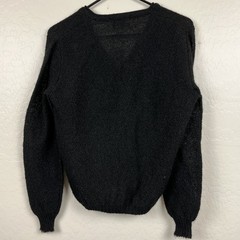 Vintage 1950s British Vogue The Golfer Mohair Cardigan Womens Black Preppy VTG