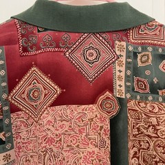 Vintage 1970s Unique Earthy Patterned Collared Short Sleeve Shirt Size10
