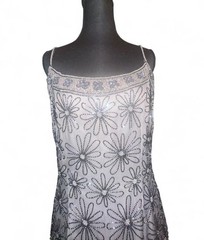 Vintage Papell Boutique Evening 100% Silk Fully Beaded Evening Gown